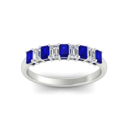 1 Carat Nine Stone Emerald Cut Wedding Band Fascinating Diamonds