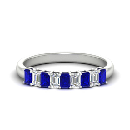 1 Carat Nine Stone Emerald Cut Wedding Band Fascinating Diamonds