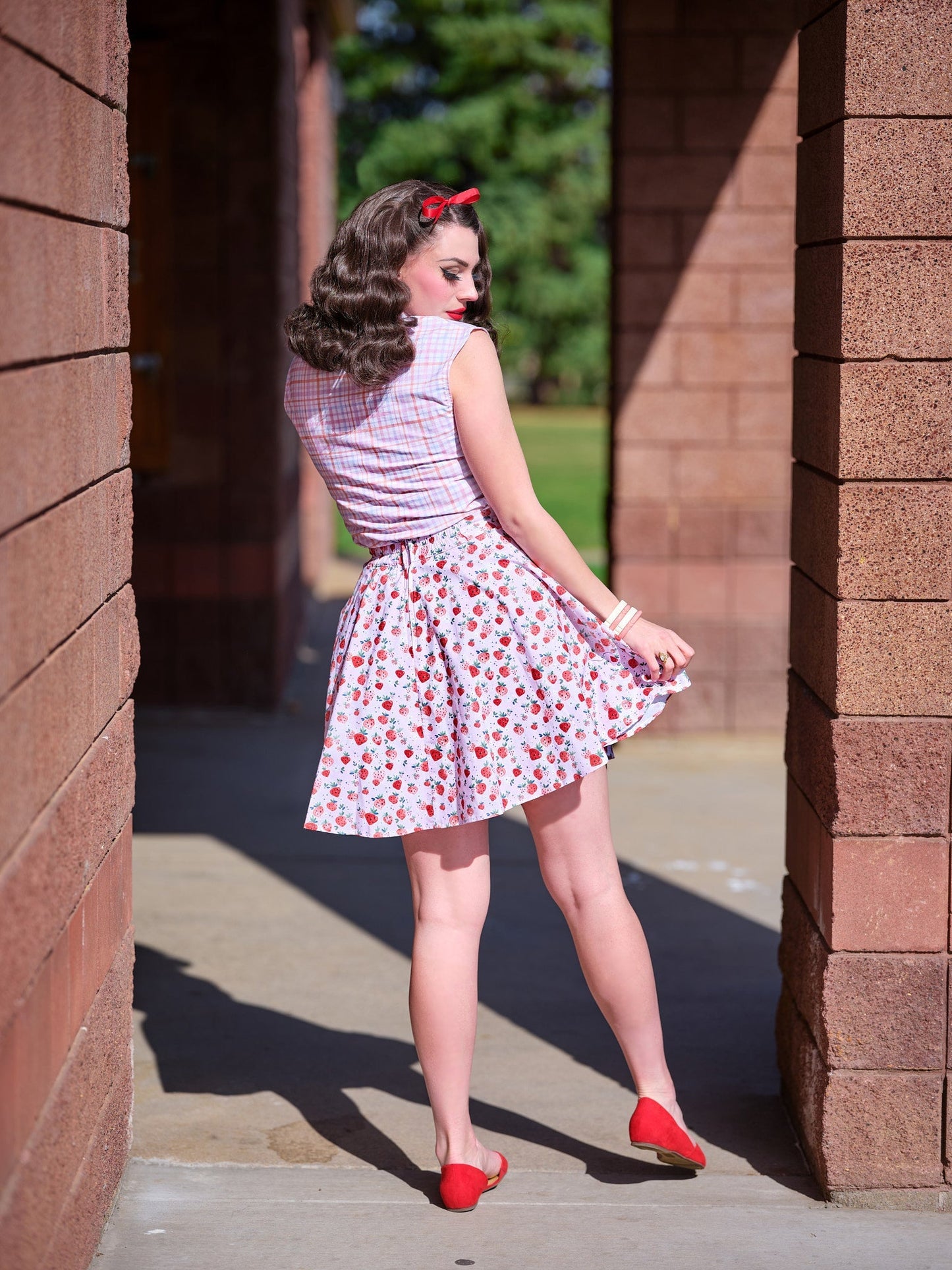 Plaid Bow Top - 4X only, 1 left! Retrolicious