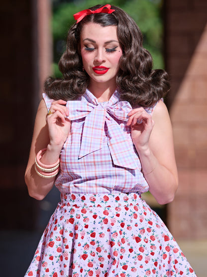 Plaid Bow Top - 4X only, 1 left! Retrolicious