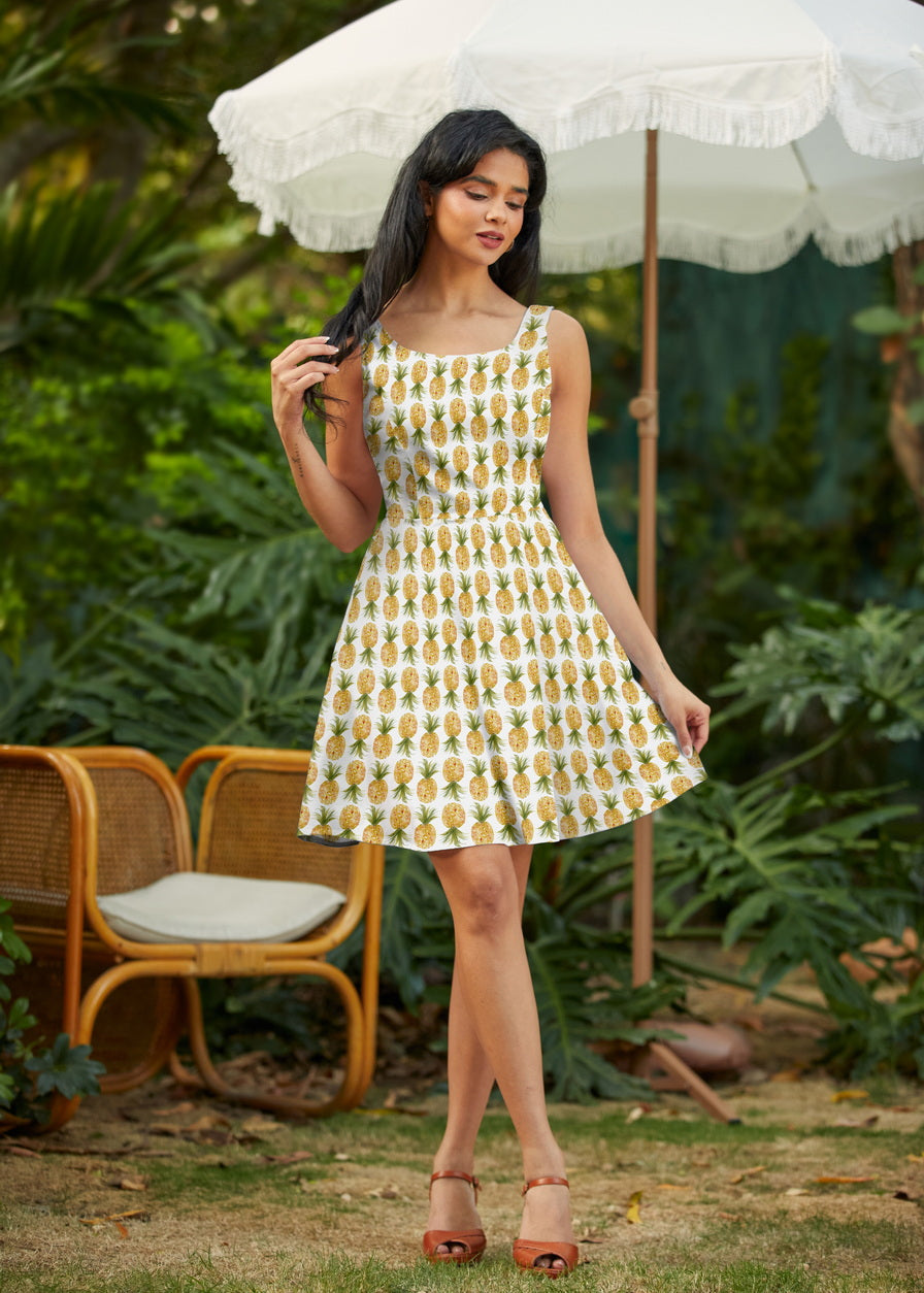 Pineapple Skater Dress Retrolicious
