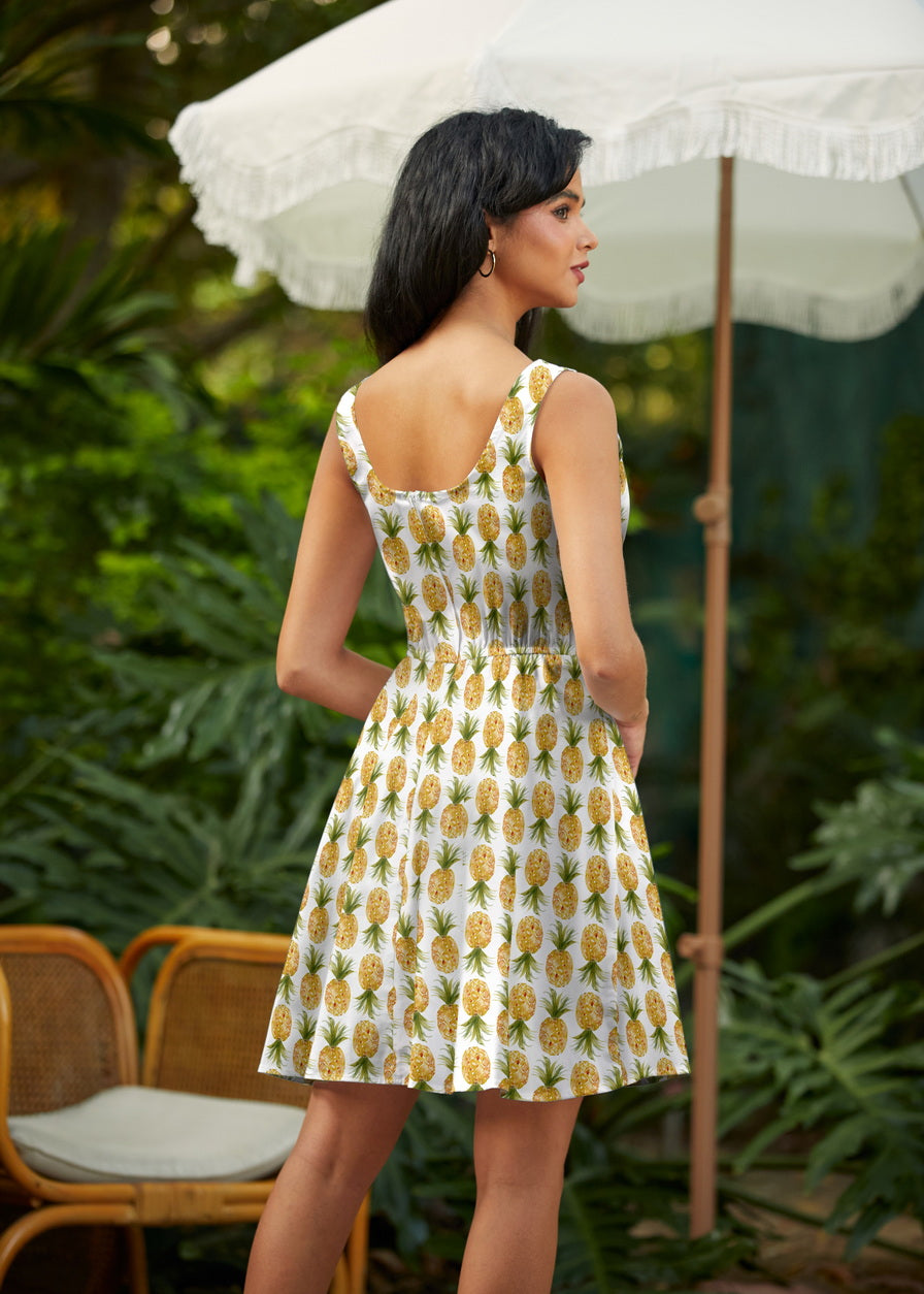 Pineapple Skater Dress Retrolicious