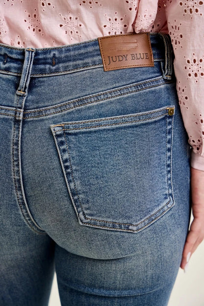 Judy Blue Mid Rise Flare Jeans with Front Flap Pockets New Era Fashion LLc