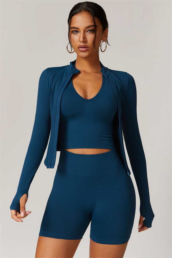 The Delight Jacket Shorts 2-Piece Set Fitglutes Activewear Gymwear Sportswear & Workout Clothes