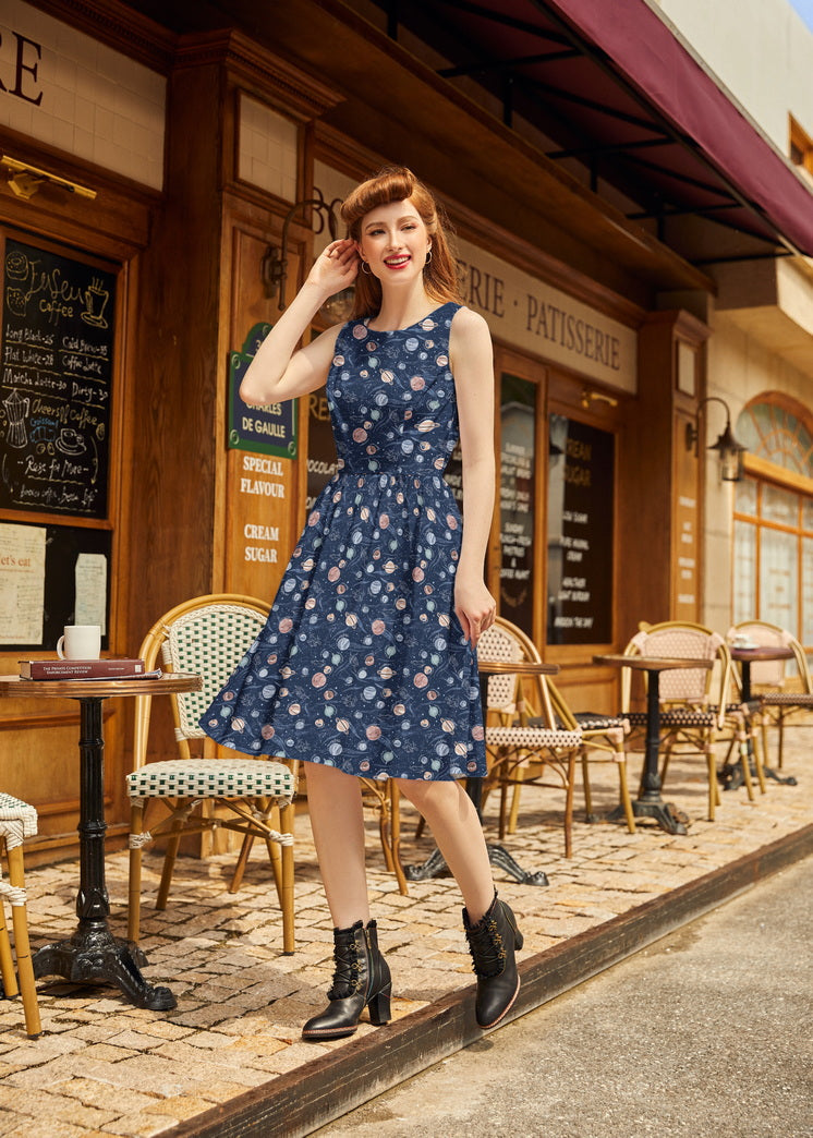 Planets Vintage Dress Retrolicious