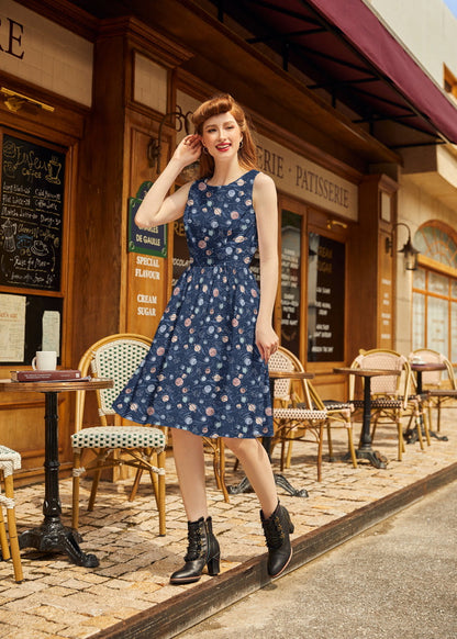 Planets Vintage Dress Retrolicious