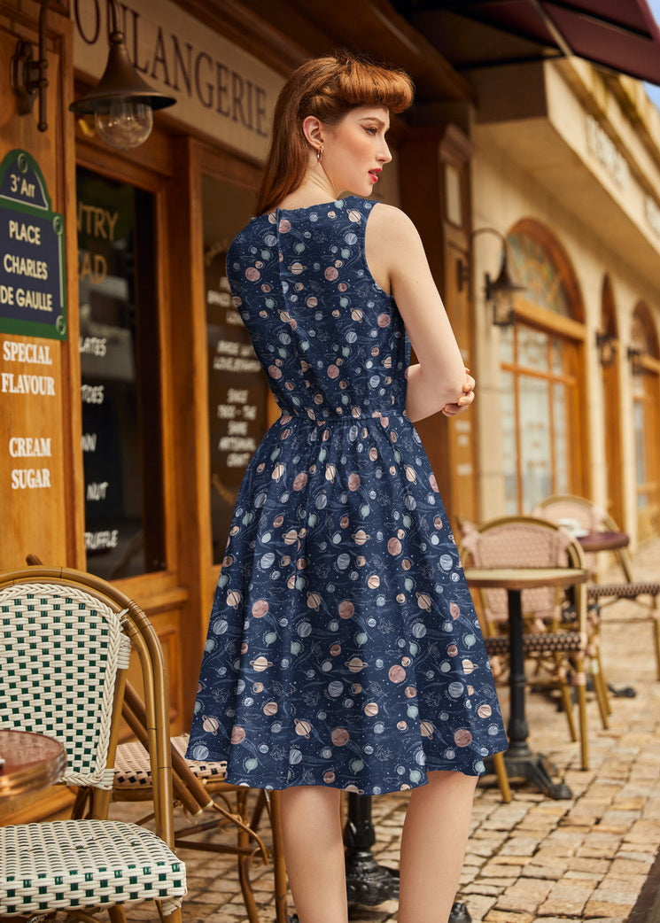 Planets Vintage Dress Retrolicious