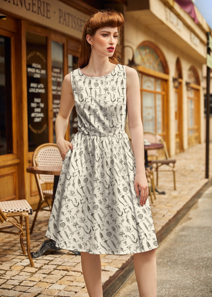 Flower Parts Vintage Dress Retrolicious