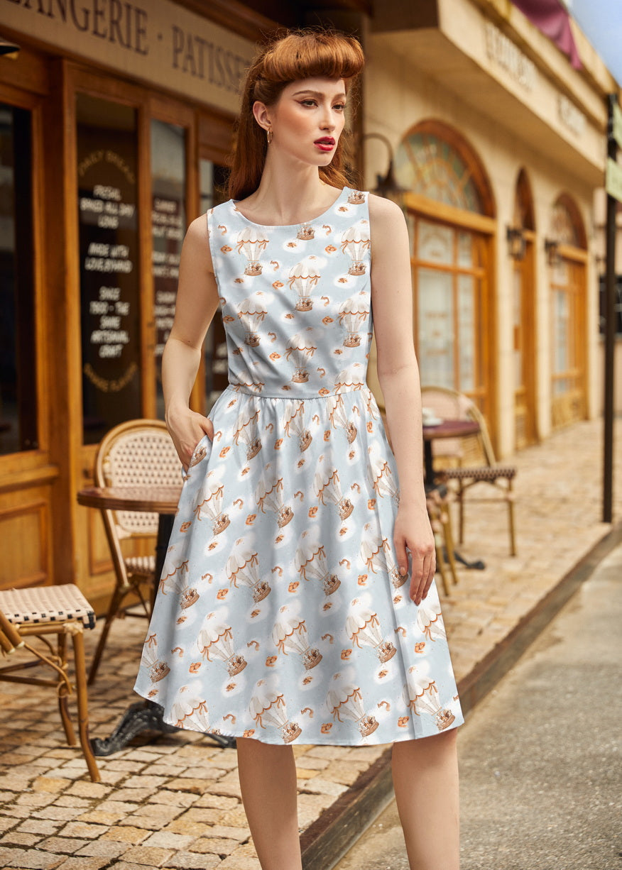 Hot Air Balloon Vintage Dress Retrolicious