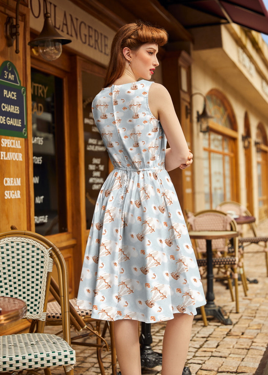Hot Air Balloon Vintage Dress Retrolicious