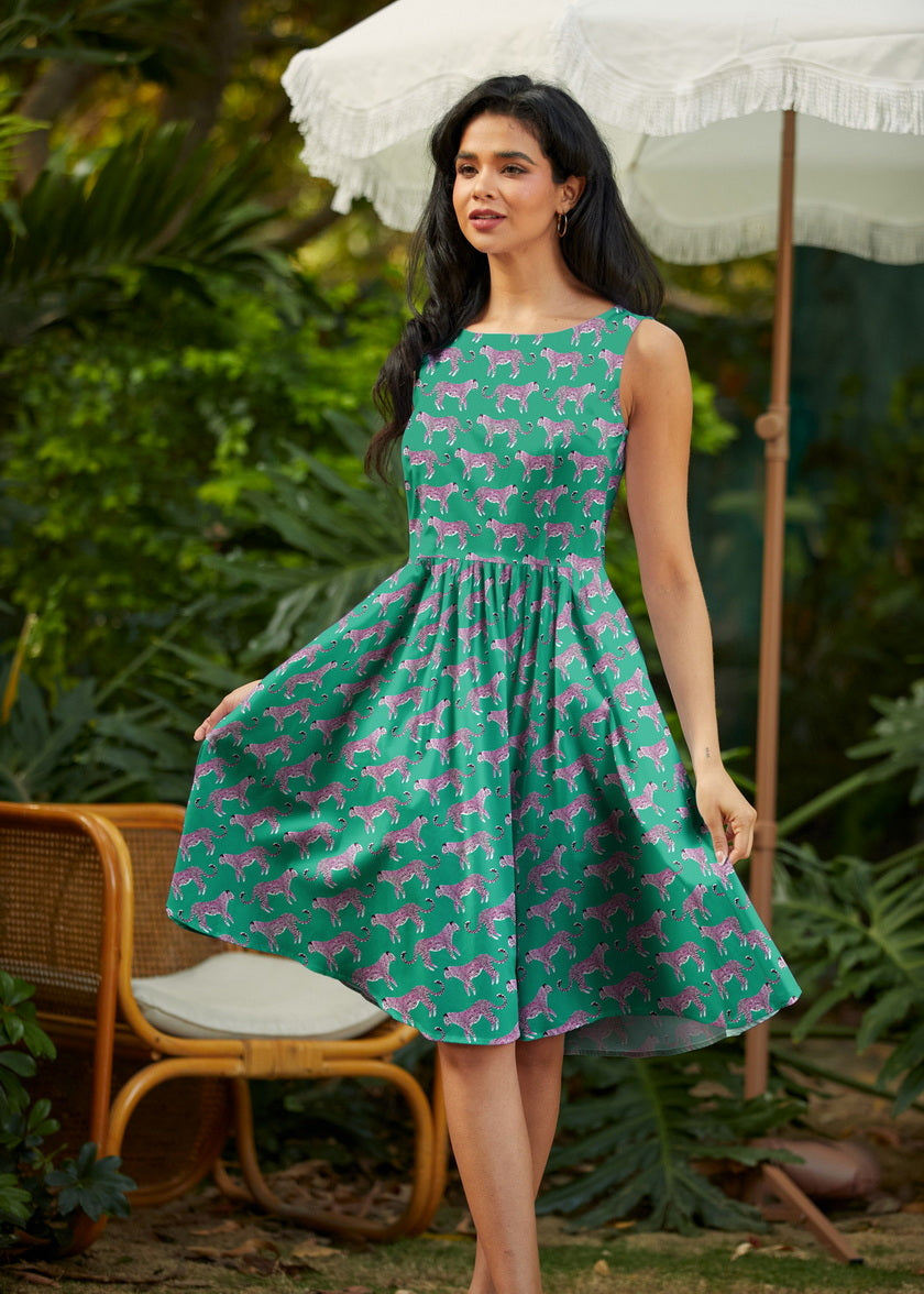 Leopard Vintage Dress Retrolicious
