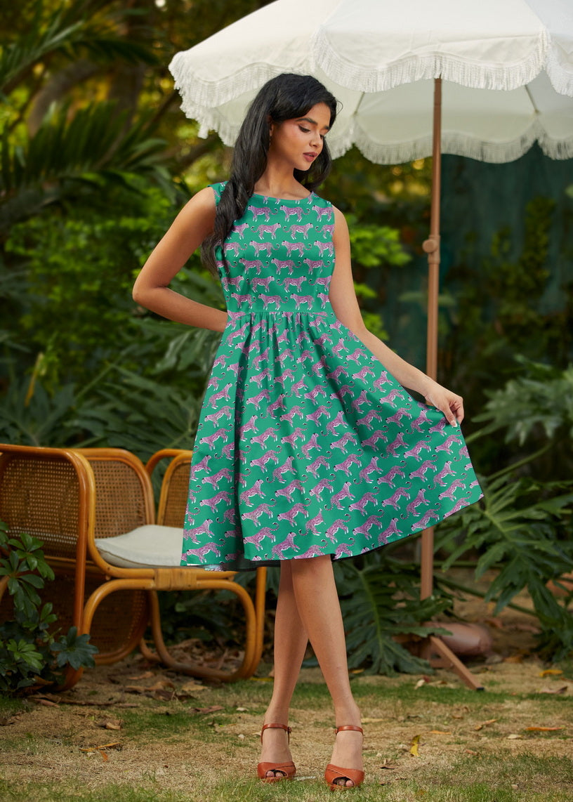 Leopard Vintage Dress Retrolicious