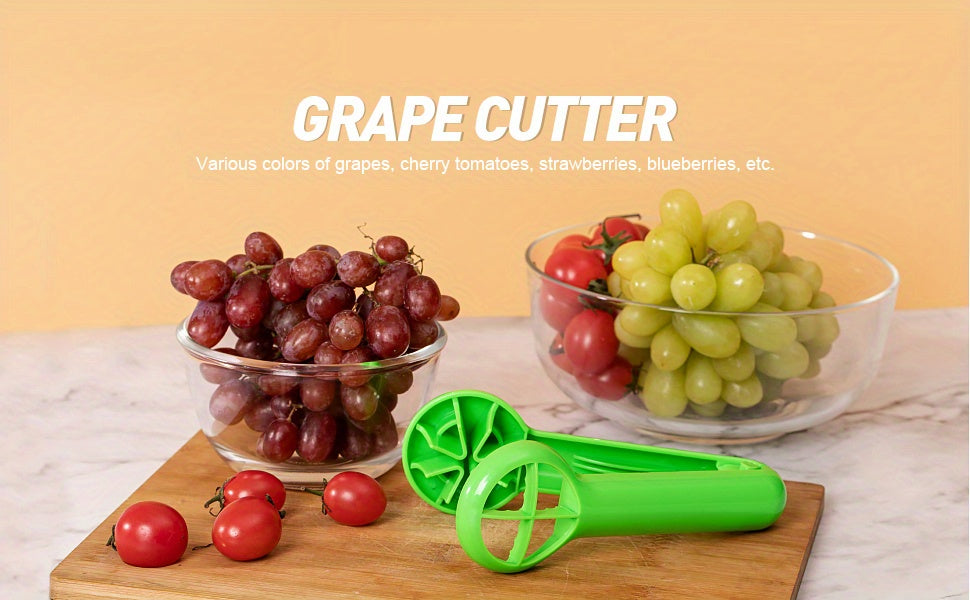 PANCERKA Portable Fruit Cutter - No Blade, Easy Grip Handle, Ergonomic Design for Safe Slicing, Dishwasher Safe, Ideal for Grapes, Cherries, Tomatoes, Strawberries, and Small Fruits, Fruit Slicing Tool | Ergonomic Handle | Du NovaCart
