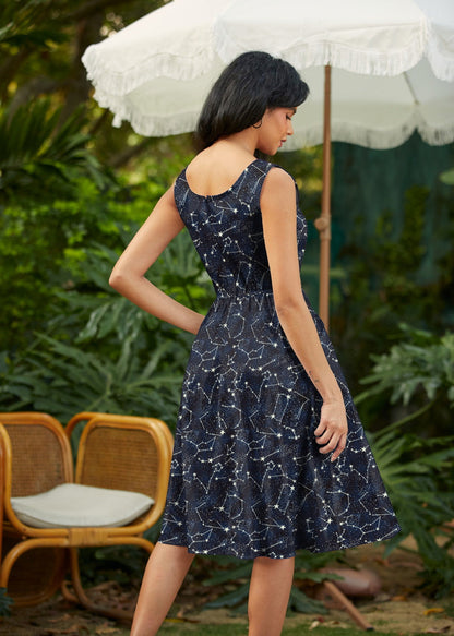 Glow in the Dark Constellations Fit & Flare Dress Retrolicious