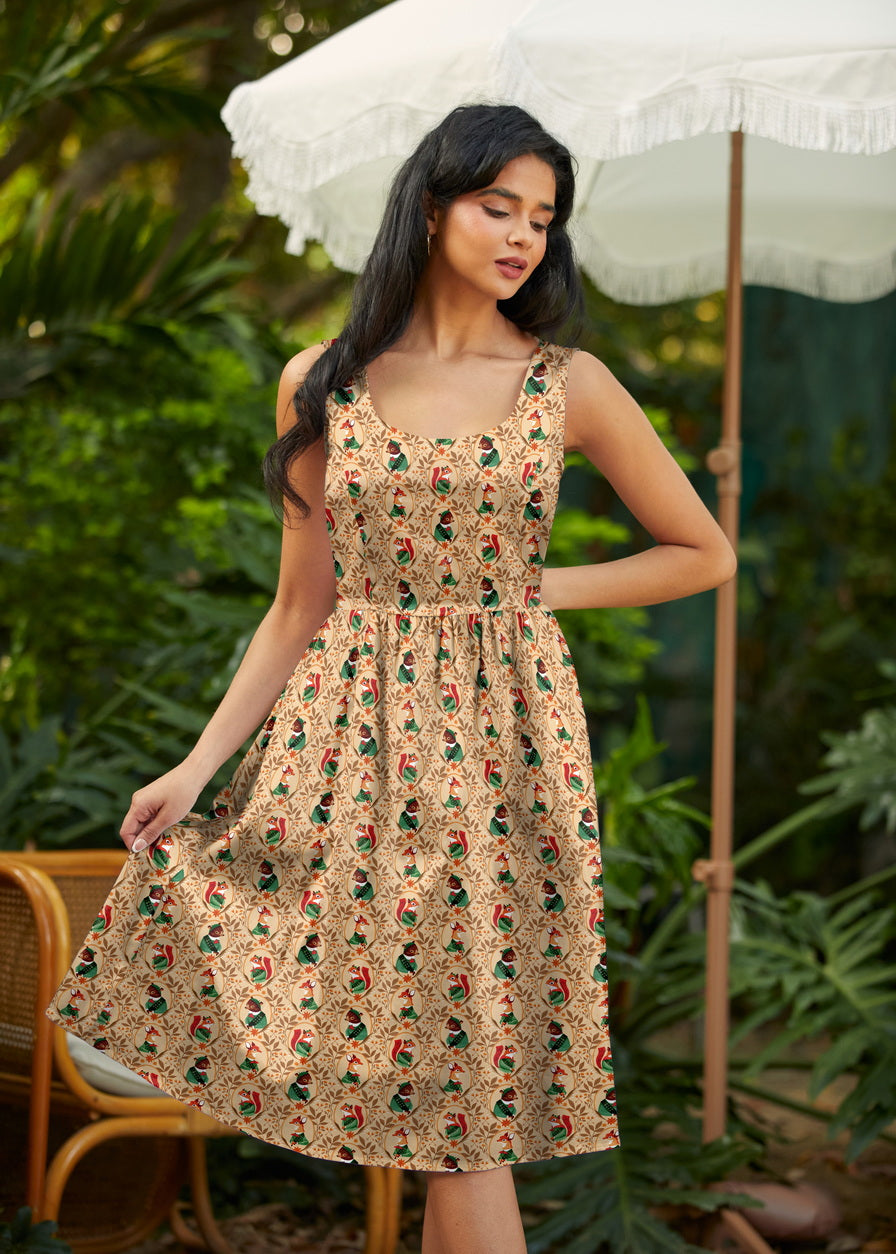 Woodland Scout Fit & Flare Dress Retrolicious