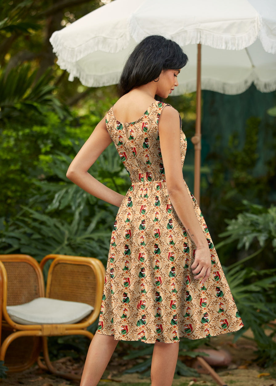 Woodland Scout Fit & Flare Dress Retrolicious
