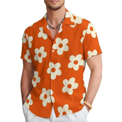 Men's Floral Print Casual Shirt with Unique Design SnagBag