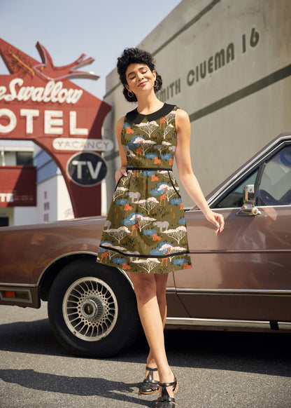 Safari Collared Dress Retrolicious