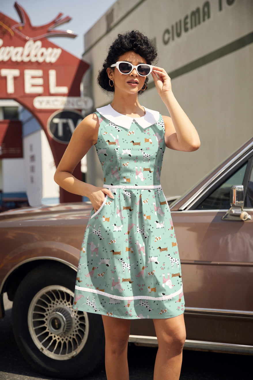 Dogs Collared Dress Retrolicious