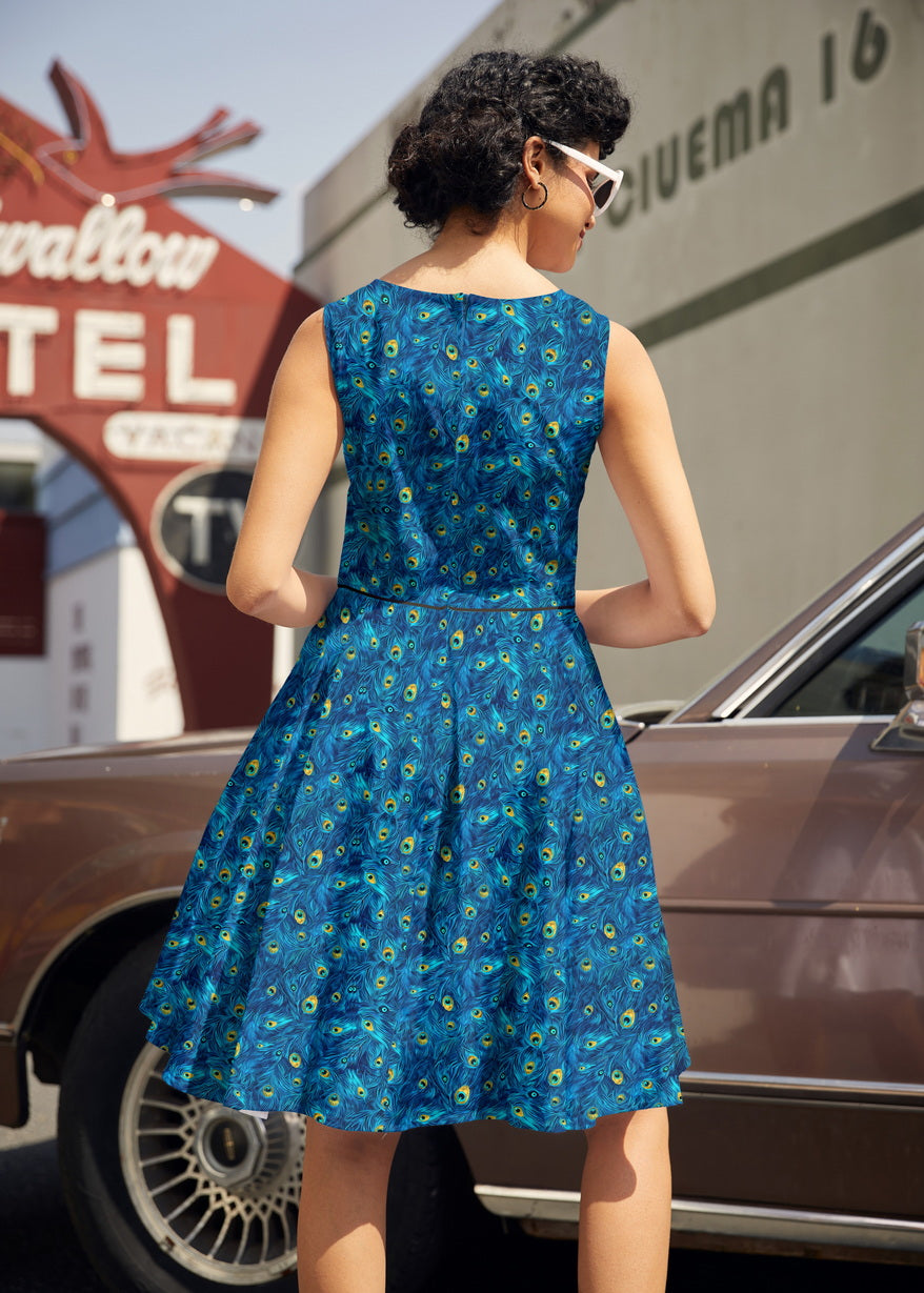Elizabeth Dress in Peacock Retrolicious