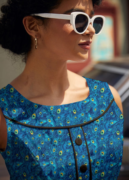 Elizabeth Dress in Peacock Retrolicious