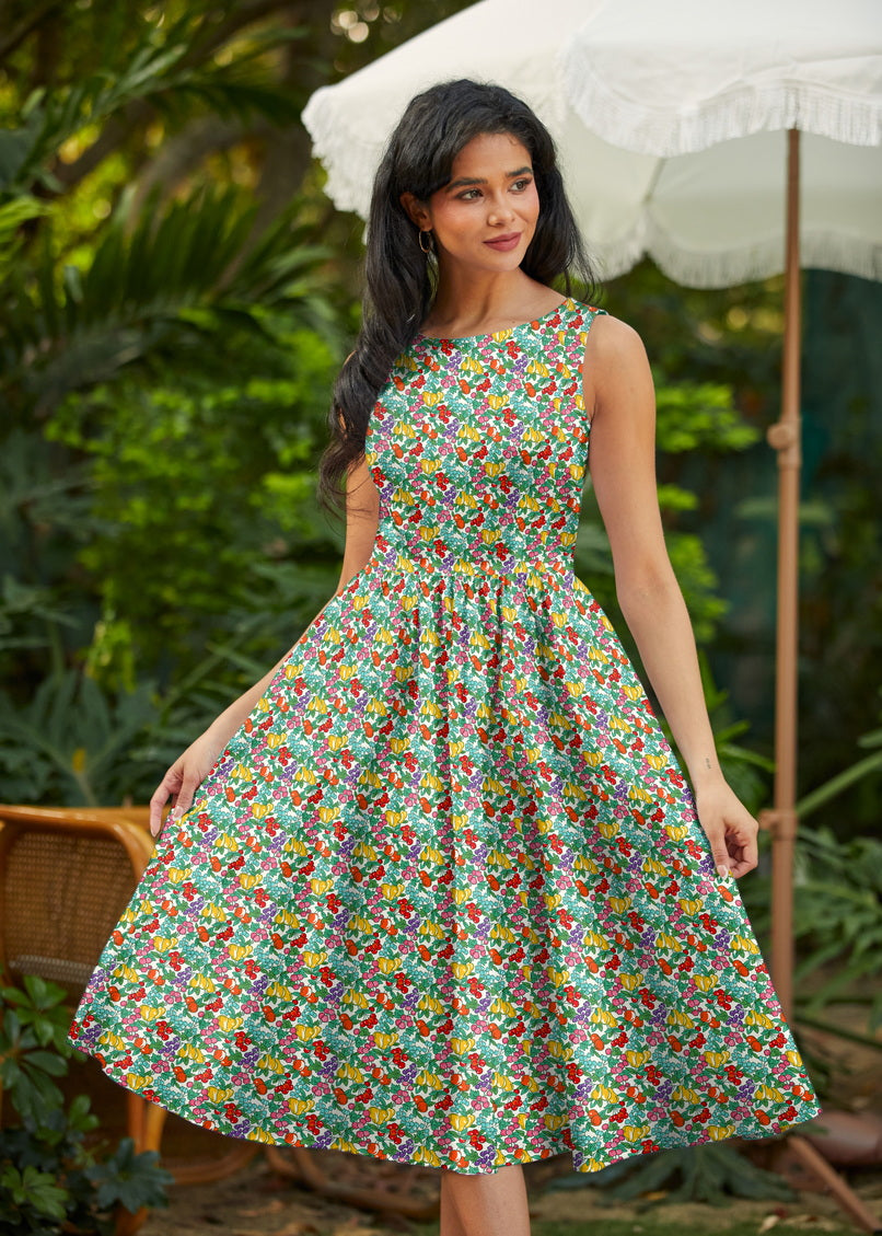 Farmer's Market Midi Dress Retrolicious