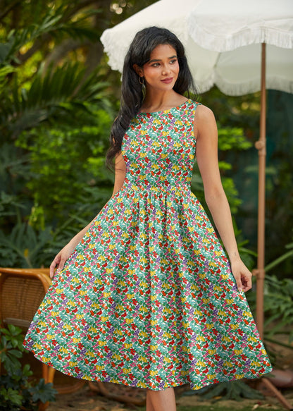 Farmer's Market Midi Dress Retrolicious