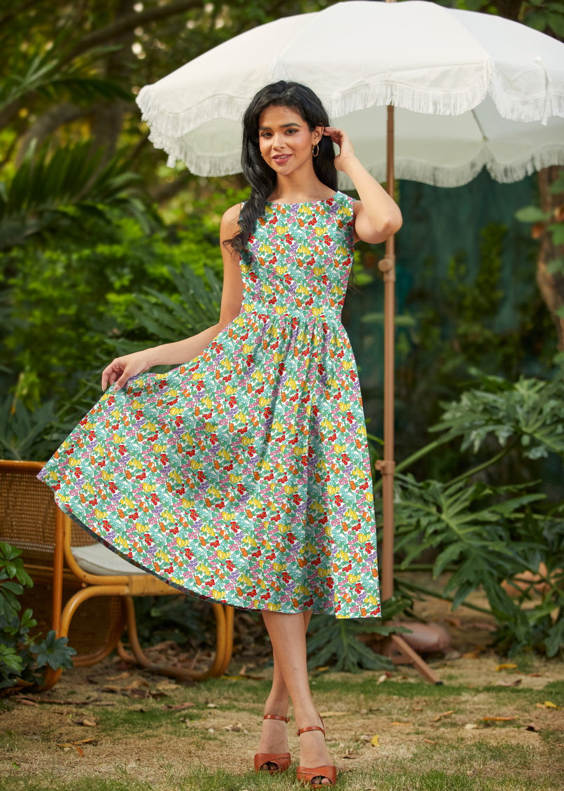 Farmer's Market Midi Dress Retrolicious