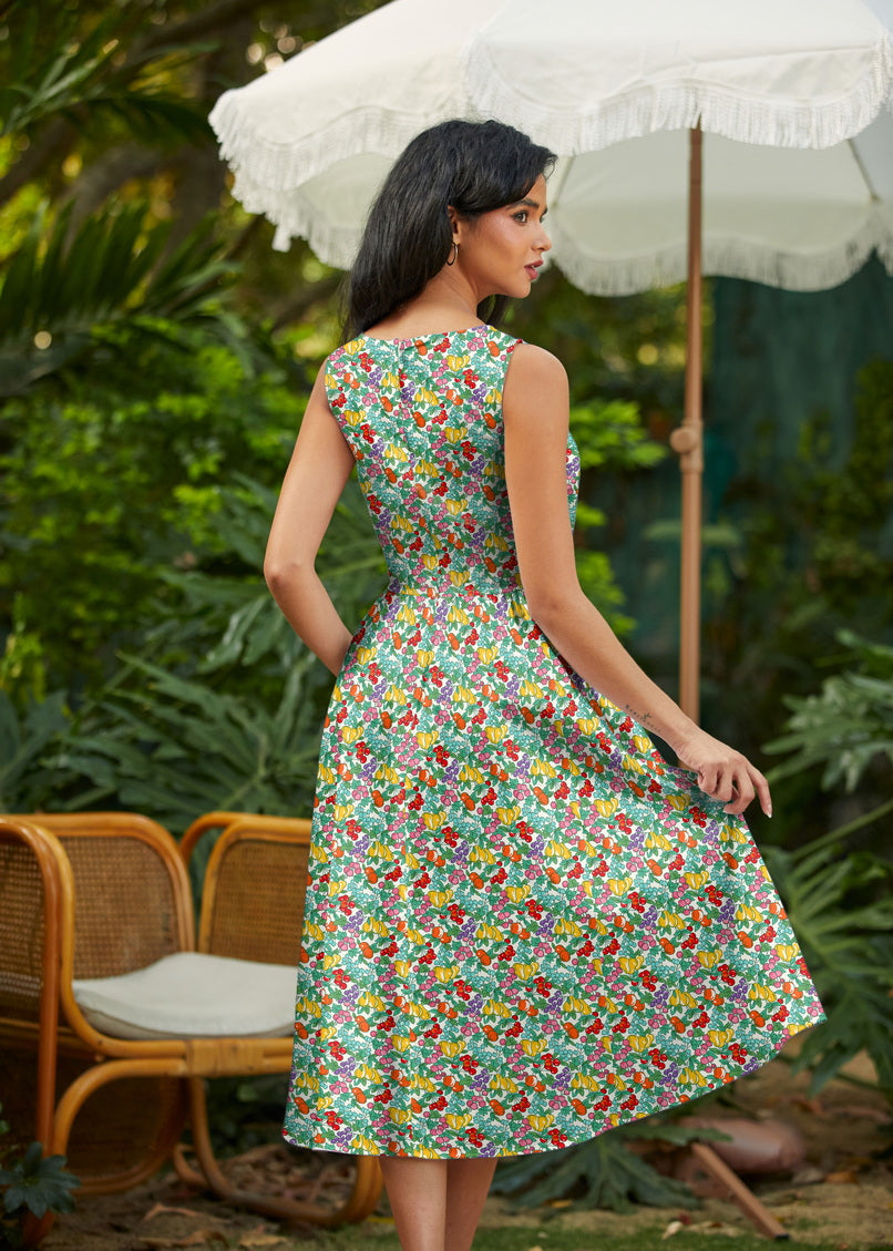 Farmer's Market Midi Dress Retrolicious