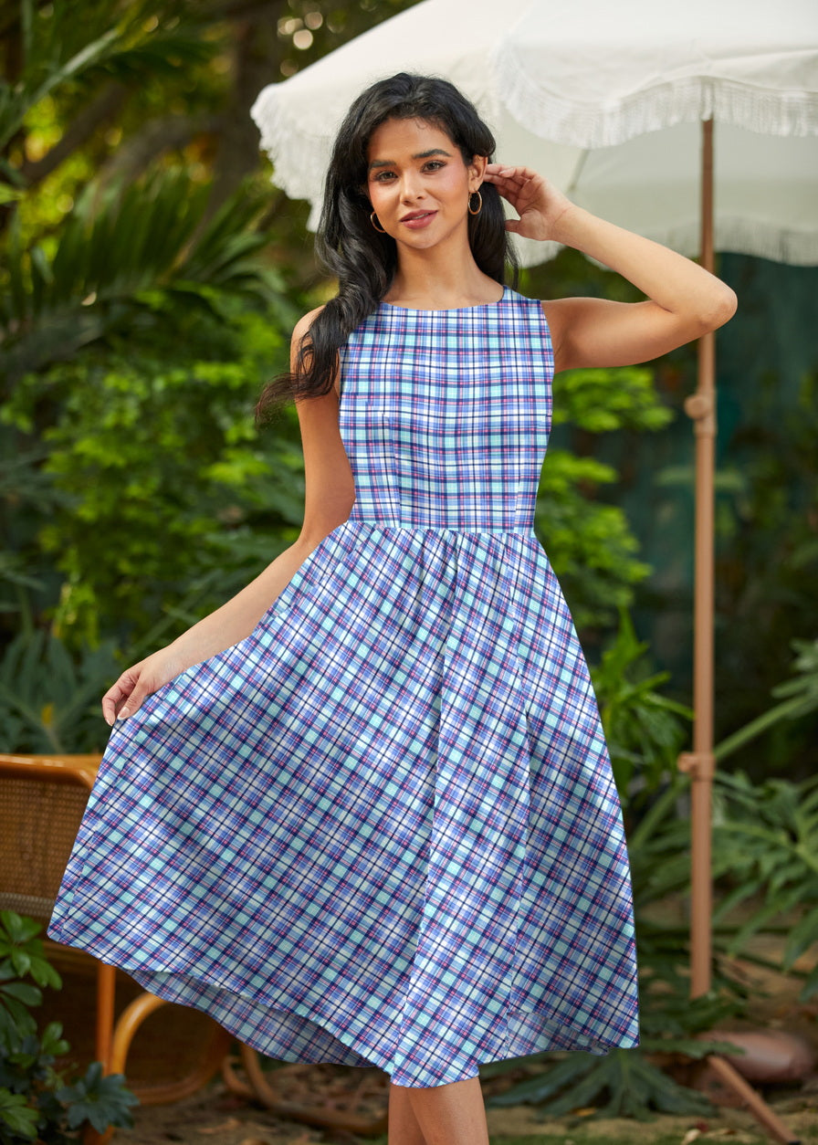 Plaid Midi Dress Retrolicious