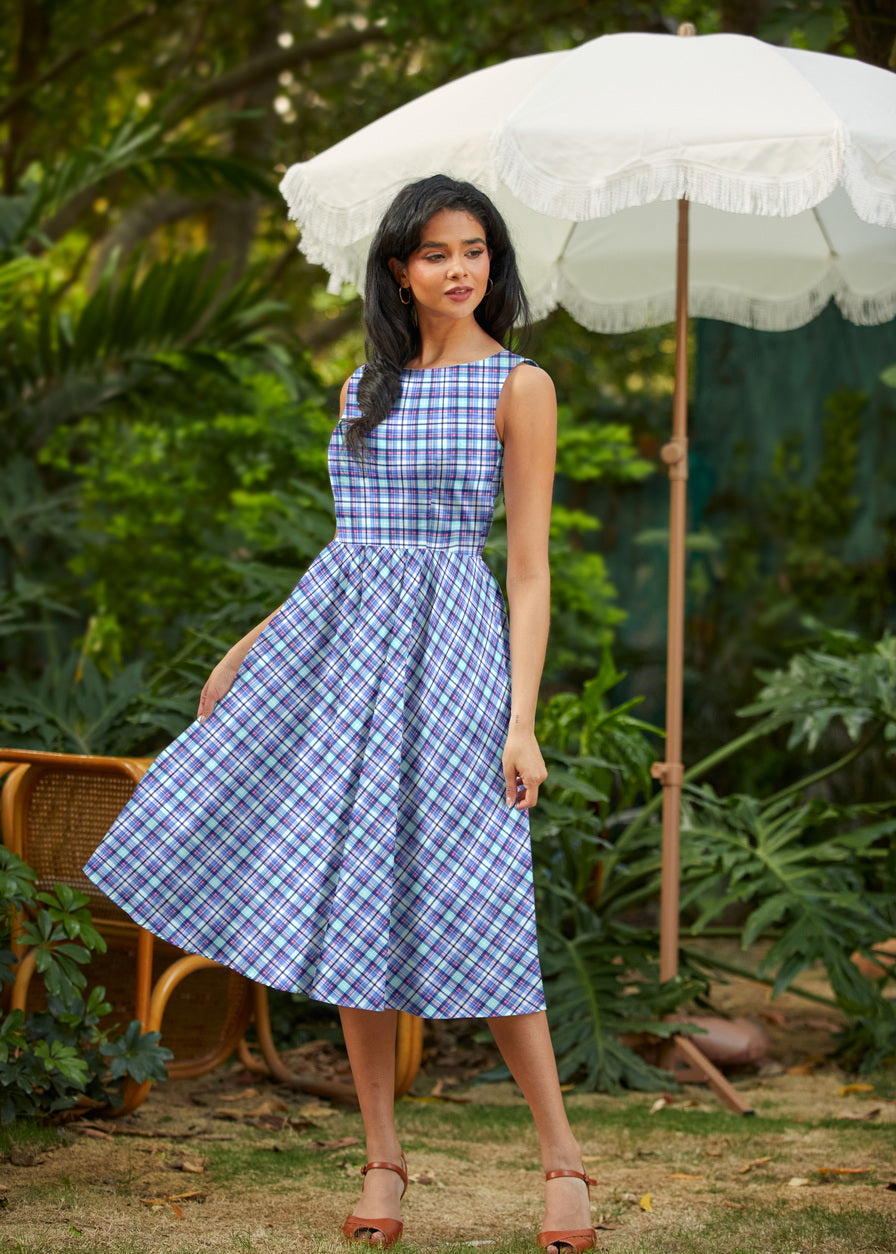 Plaid Midi Dress Retrolicious