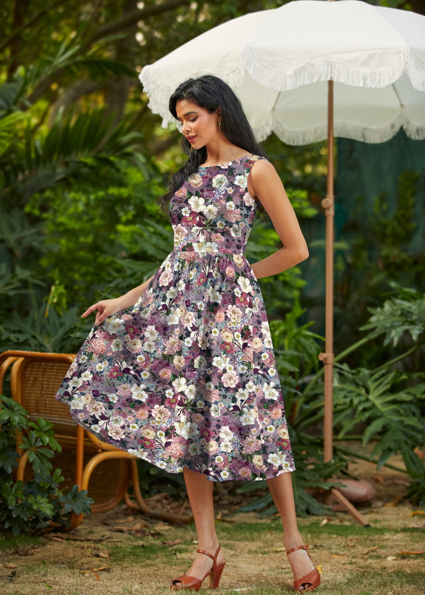Floral Midi Dress Retrolicious