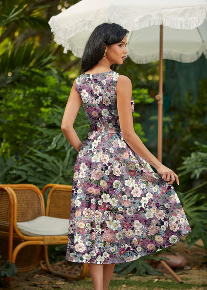Floral Midi Dress Retrolicious