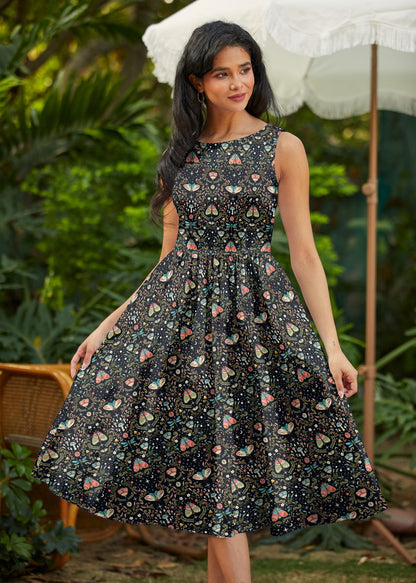 Midnight Midi Dress Retrolicious
