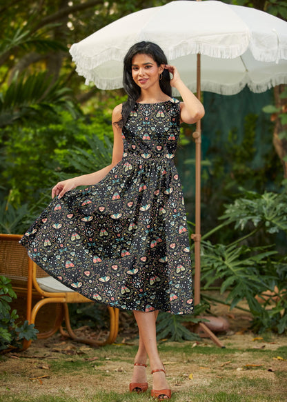 Midnight Midi Dress Retrolicious