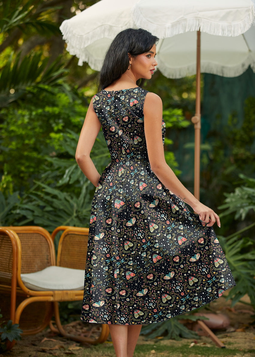 Midnight Midi Dress Retrolicious