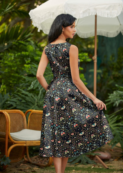 Midnight Midi Dress Retrolicious