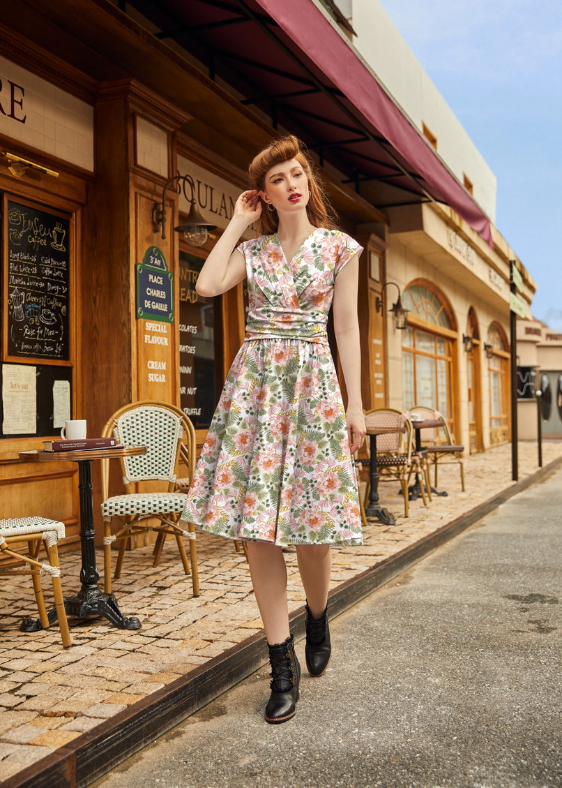 Pink Floral Greta Dress Retrolicious