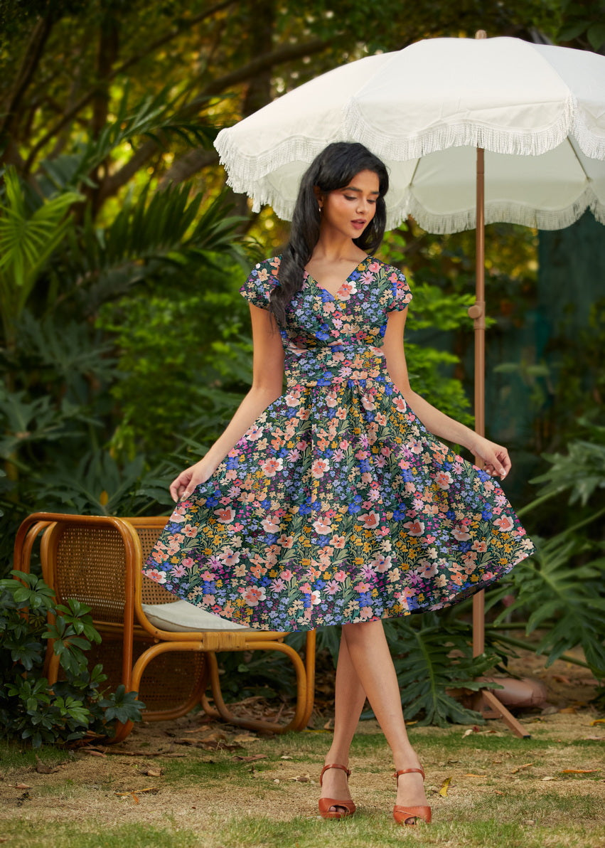 Painted Floral Greta Dress Retrolicious