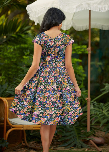 Painted Floral Greta Dress Retrolicious