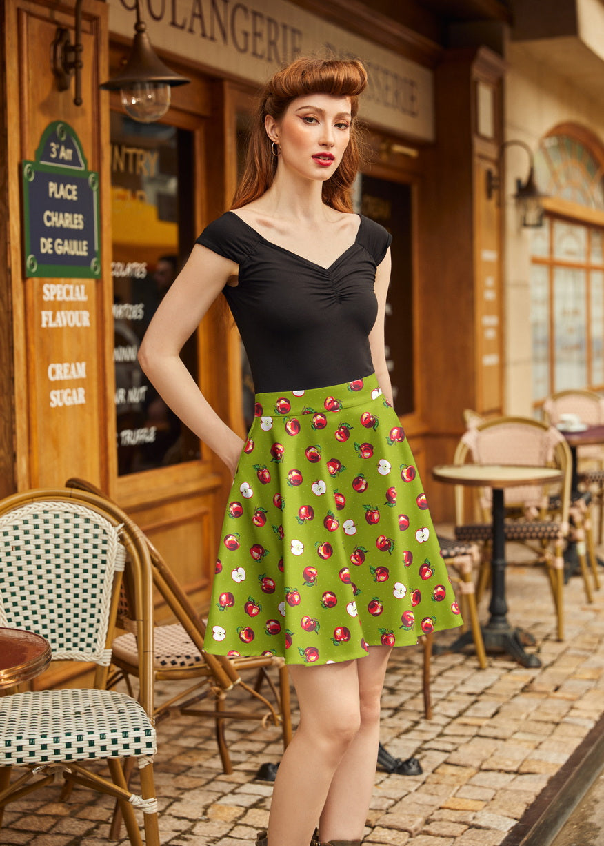 Apples Skater Skirt Retrolicious