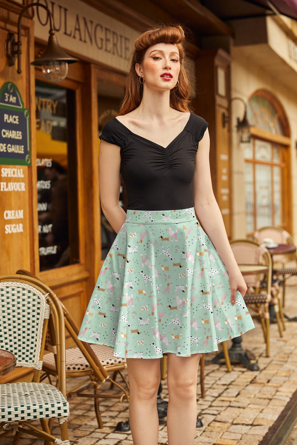 Dogs Skater Skirt Retrolicious
