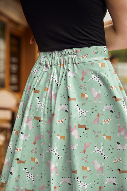 Dogs Skater Skirt Retrolicious