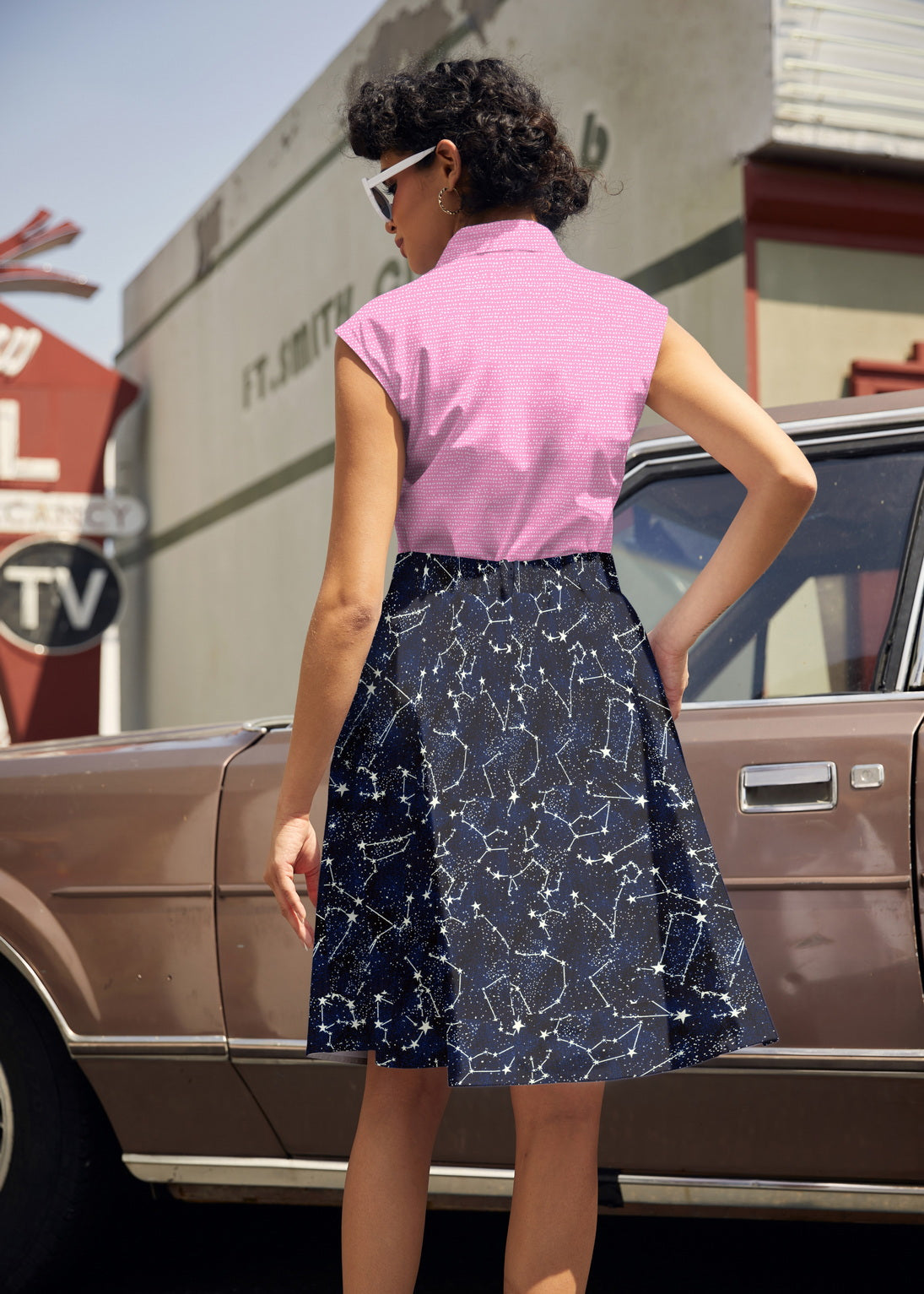 Glow in the Dark Constellations A-line Skirt Retrolicious