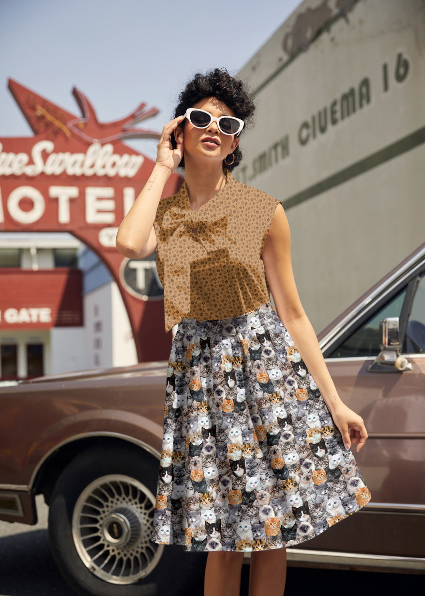 Paw Print Bow Top Retrolicious