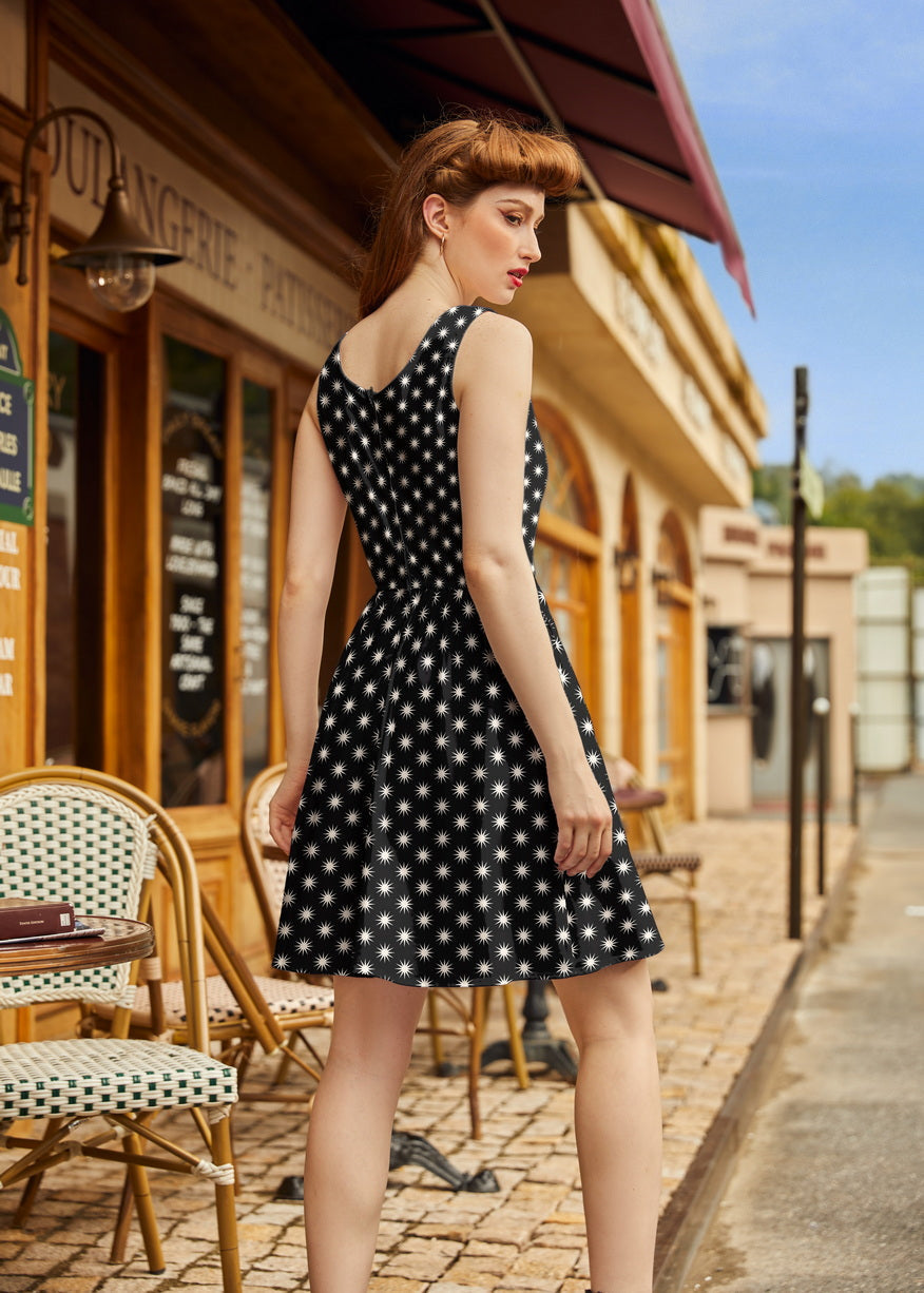 Starburst Shorter Length Fit & Flare Dress Retrolicious