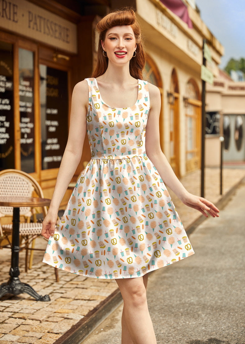 Snacks Shorter Length Fit & Flare Dress Retrolicious