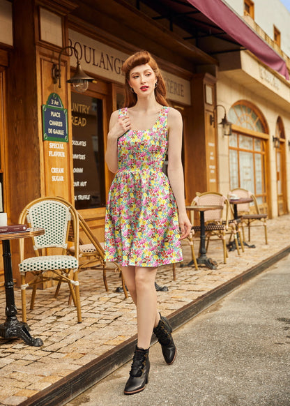Bunnies Shorter Length Fit & Flare Dress Retrolicious