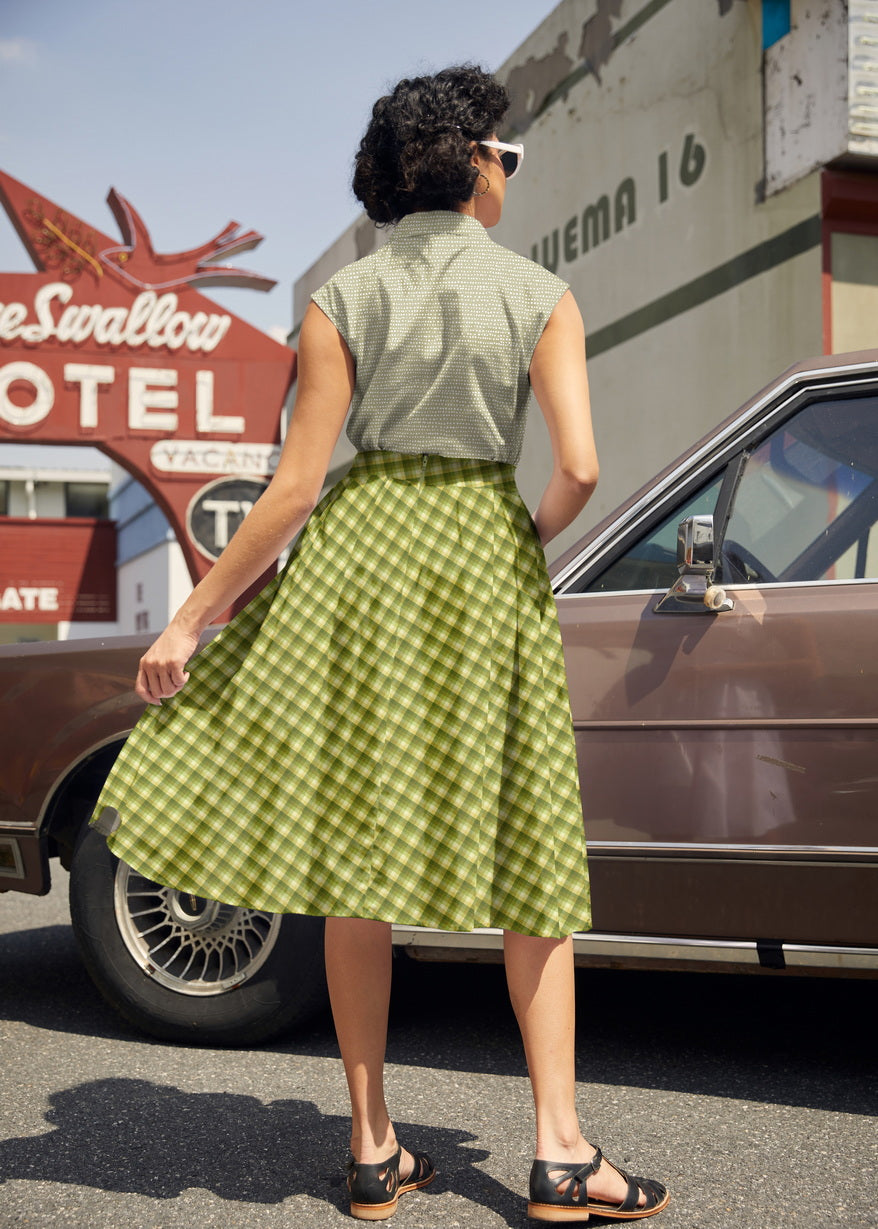Green Plaid Doris Skirt Retrolicious