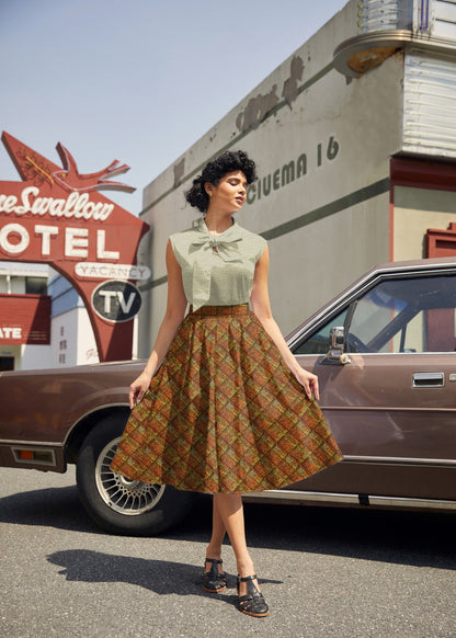 Rust Plaid Doris Skirt Retrolicious